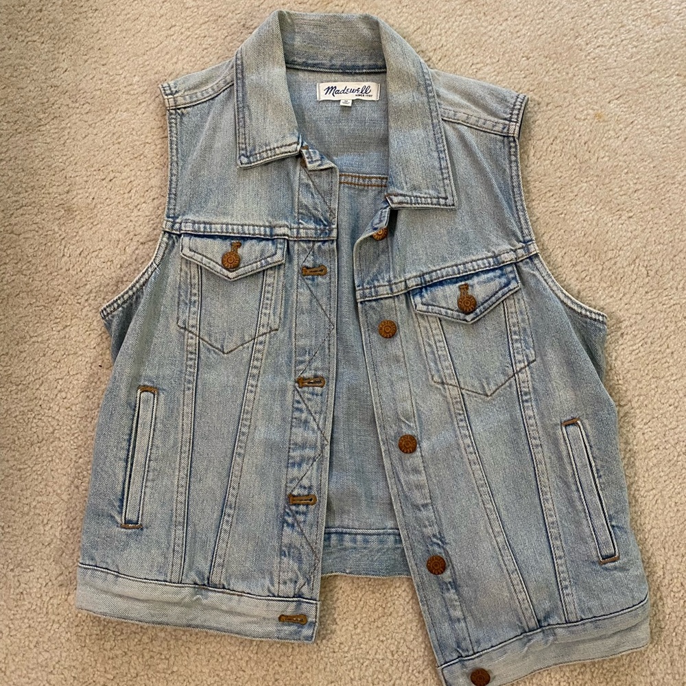 Madewell Light Blue Denim Vest